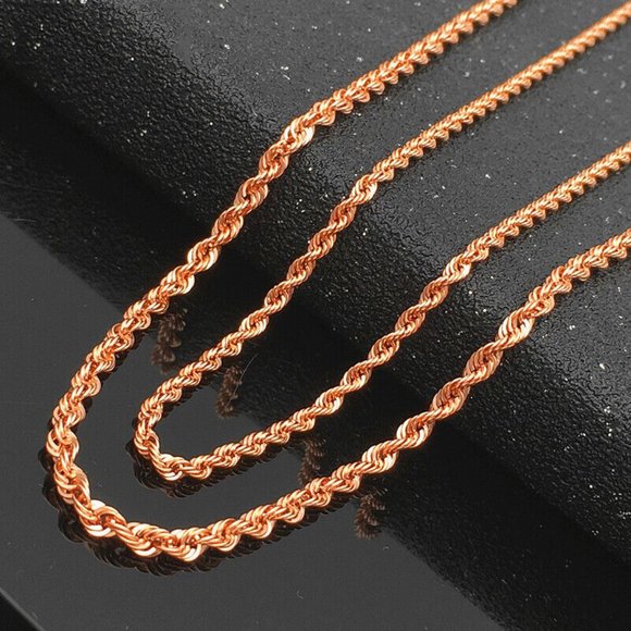 4MM Rose Gold Rope Chain | Luxury Twisted Chain | GLD - The  Mens Long 24\